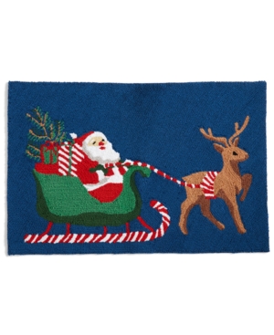 Closeout! Martha Stewart Collection Santa 20in x 30in Hooked Rug, Created for Macy's Bedding