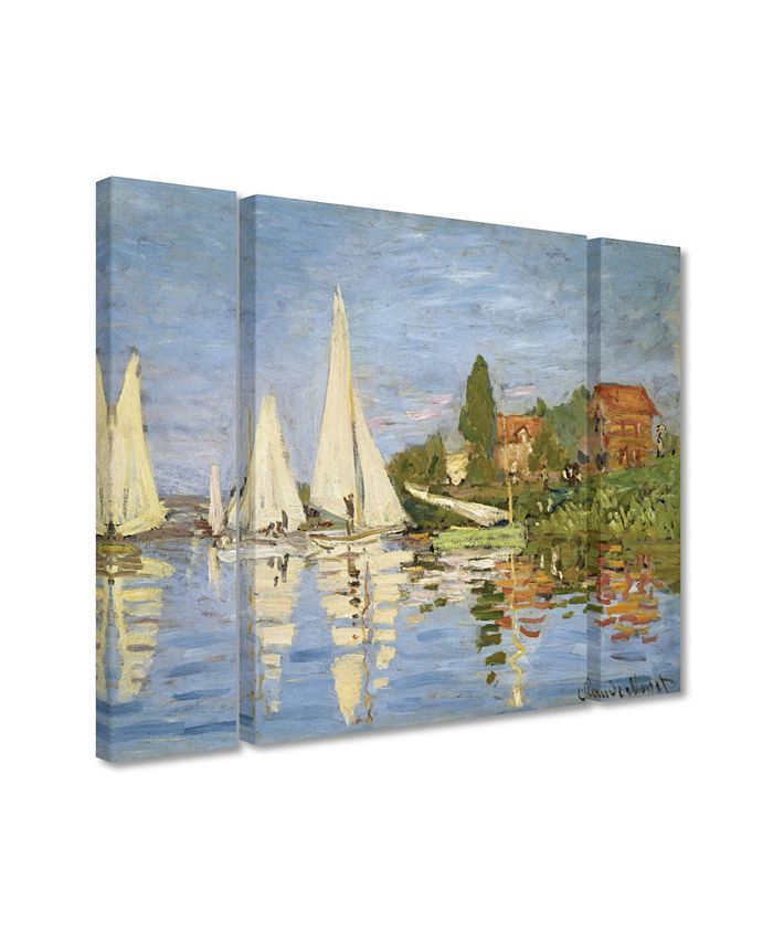 Trademark Global Claude Monet 'Regatta at Argenteuil' Multi Panel Art ...