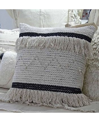 Vibhsa Multi Colored 20 in. x 20 in. Fluffy Decorative Throw Pillow for  Couch Handloom Woven DFI-031203 - The Home Depot