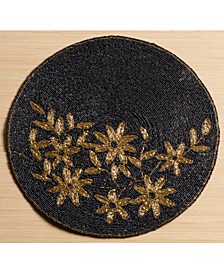 KINDWER Glass Beaded / Gold-Tone Flower Placemat