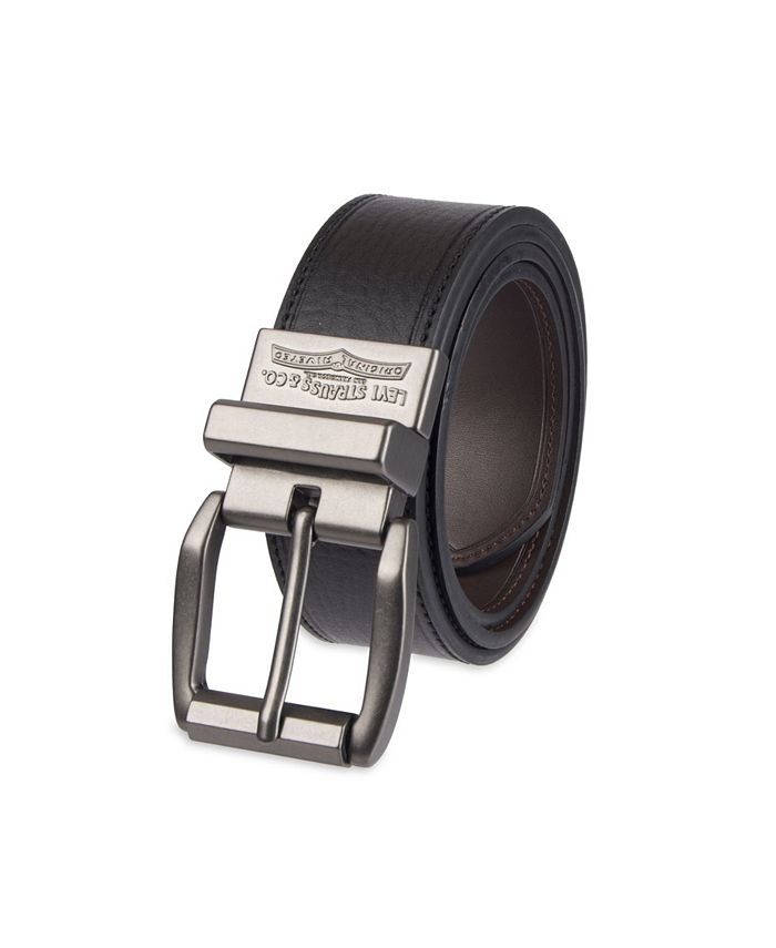 Tommy Hilfiger Teo Mens Leather Reversible Belt Large / Black