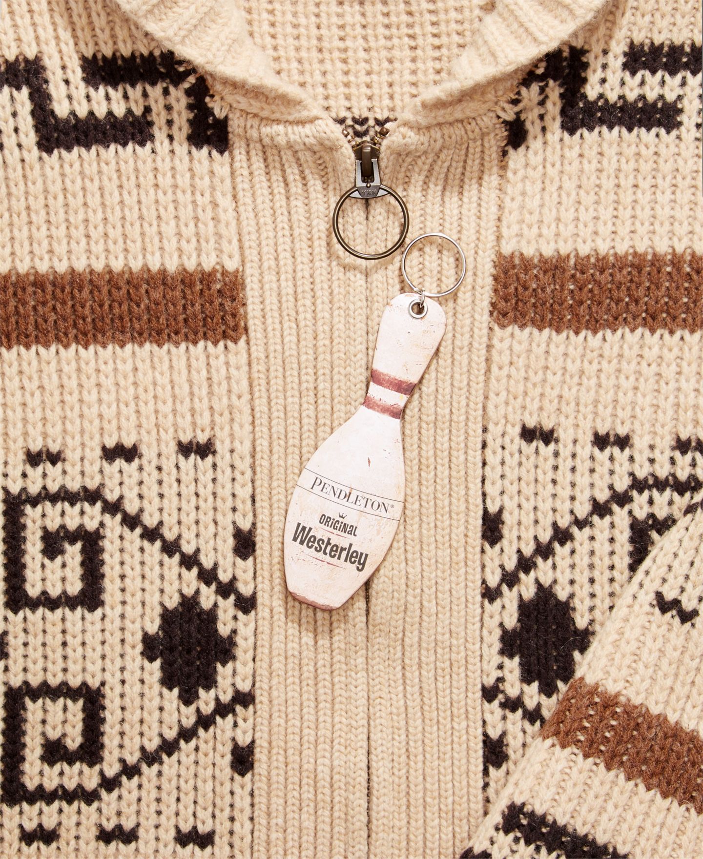 Мужской кардиган Pendleton The Dude Original Westerly Cardigan, цвет: Рыжевато-коричневый / Коричневый — фото 3