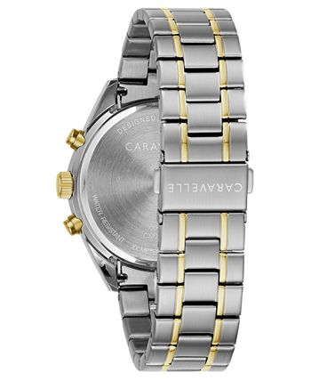Caravelle - Men's Chronograph Two-Tone Stainless Steel Bracelet Watch 44mm
