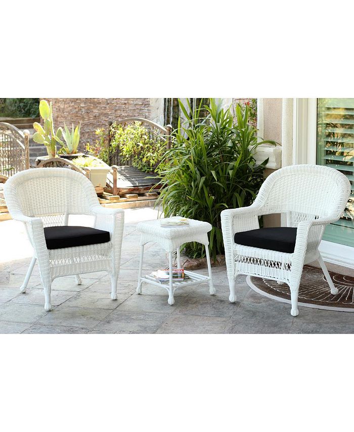 Jeco Wicker Chair and End Table Set with Chair Cushion Macy's
