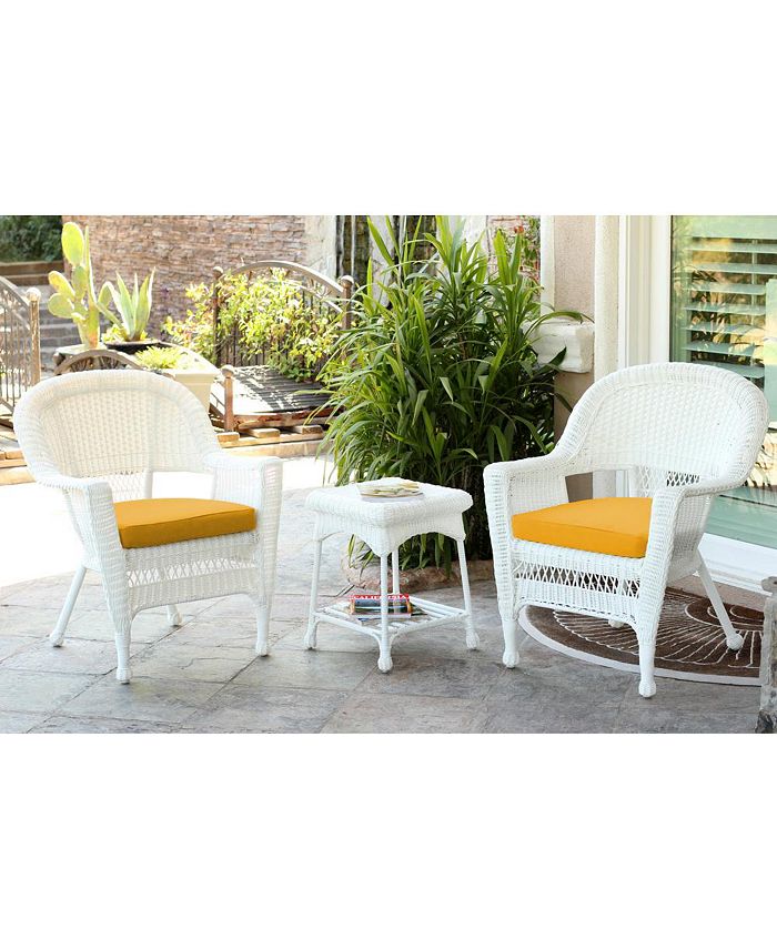 Jeco Wicker Chair and End Table Set with Chair Cushion Macy's