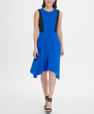 DKNY Colorblock Handkerchief Hem Dress - Macy's