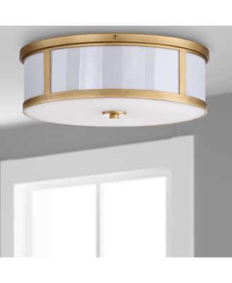 Avery 2 Light Antique Gold 17"D Drum Flush Mount 