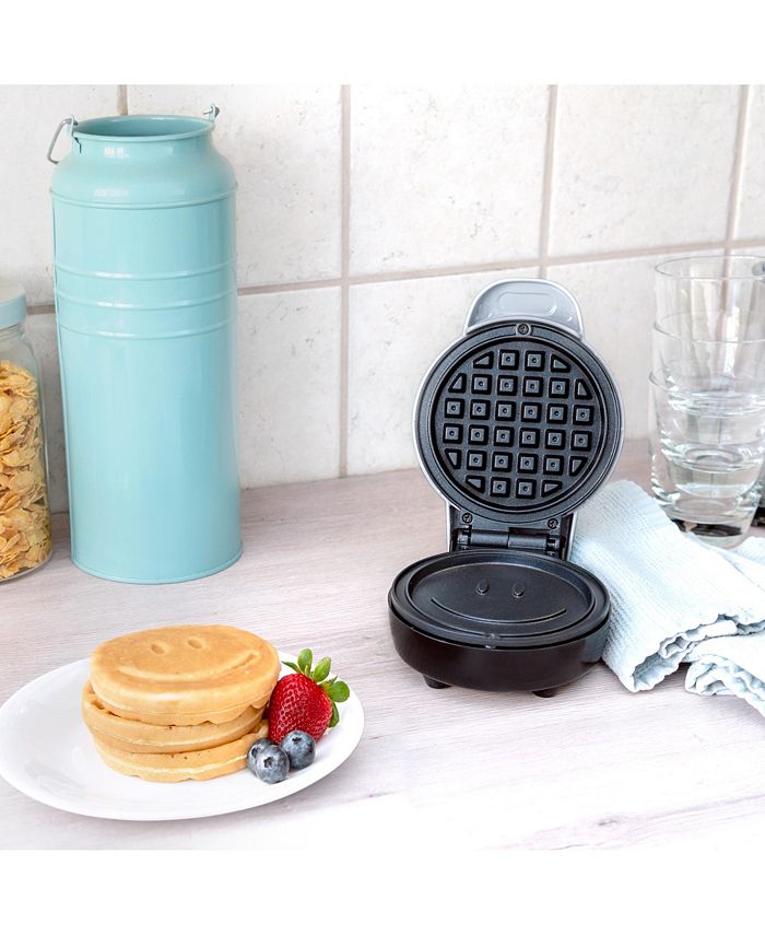 Bella Mini Waffle Maker, Silver with Happy Face - Macy's