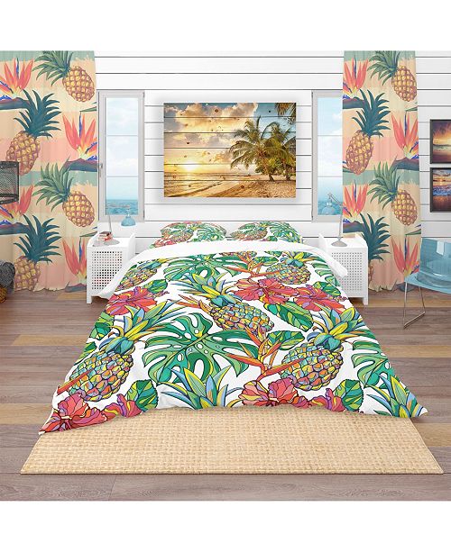 Design Art Designart Colorful Tropical Pattern Tropical Duvet