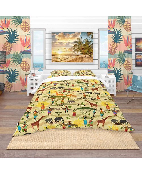 Design Art Designart Ethnic African Texture Tropical Duvet Cover