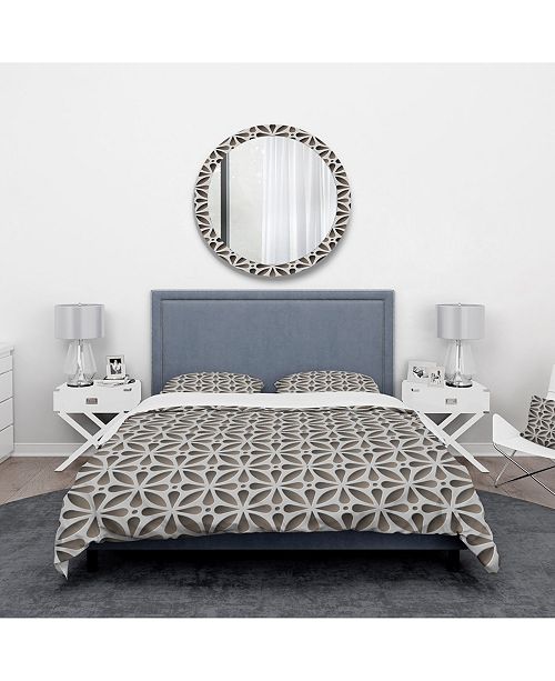 Design Art Designart Grey Abstract Pattern Scandinavian Duvet