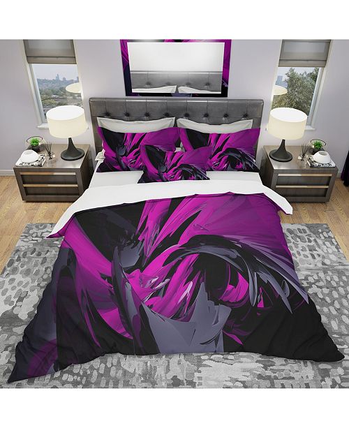 Magenta And Grey Mixer Modern And Contemporary Duvet Cover