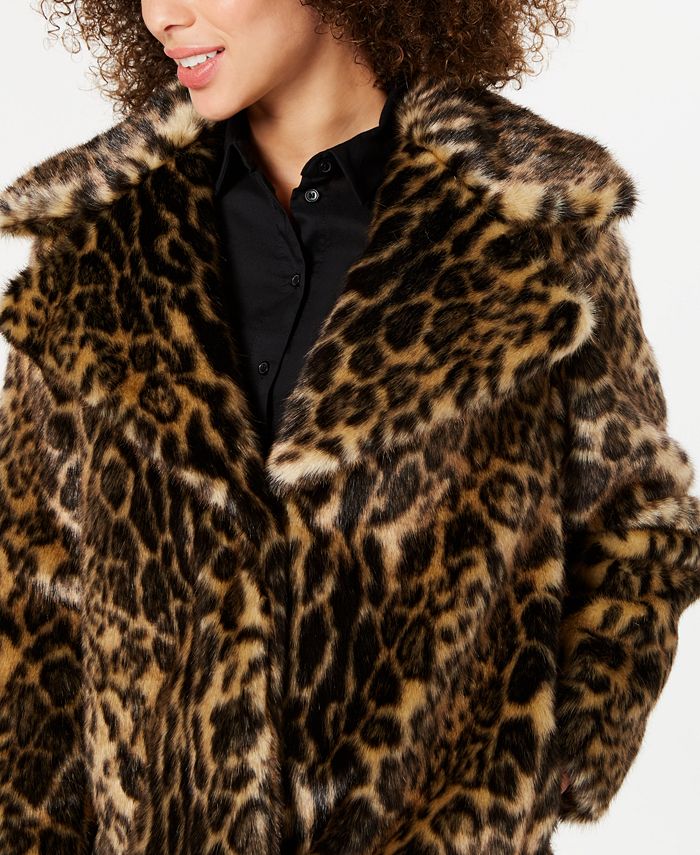 Tahari Faux-Fur Leopard-Print Coat & Reviews - Coats & Jackets - Women ...