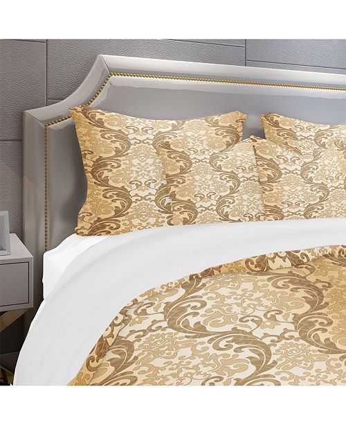 Design Art Designart Damask Pattern Mid Century Modern Duvet