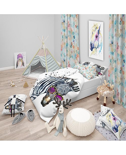 Design Art Designart Funny Zebra Watercolor Modern And