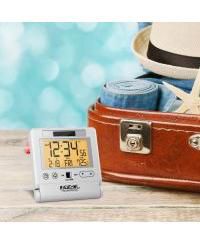 Marathon Atomic Travel Alarm Clock With Auto Back Light Feature, Calendar and Temperature