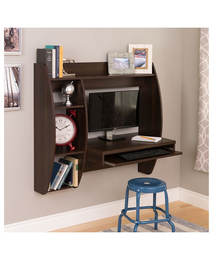 Prepac Floating Desk with Storage and Keyboard Tray Macy's