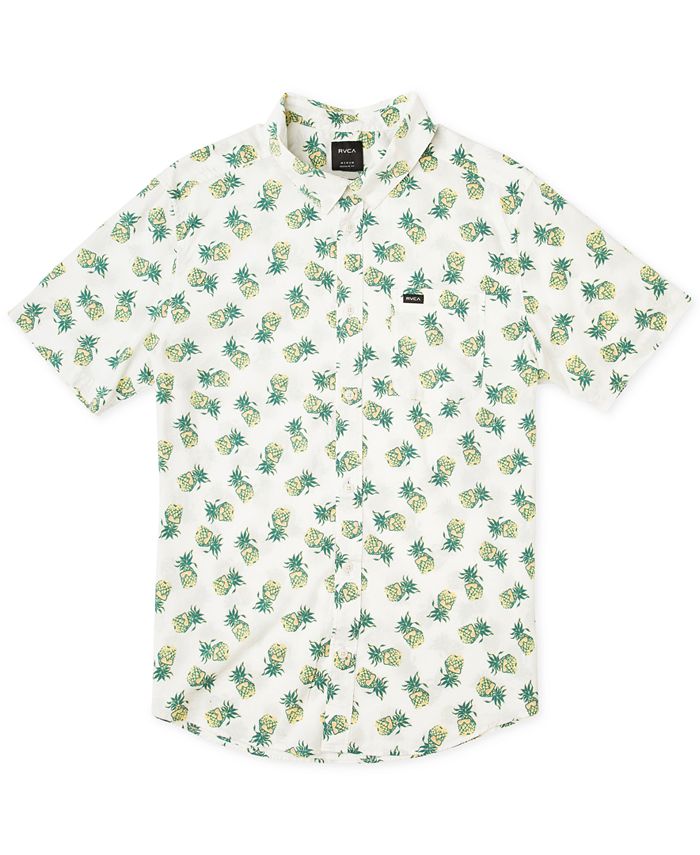 RVCA Men s All Over Pineapple Print Short Sleeve Woven Macy s