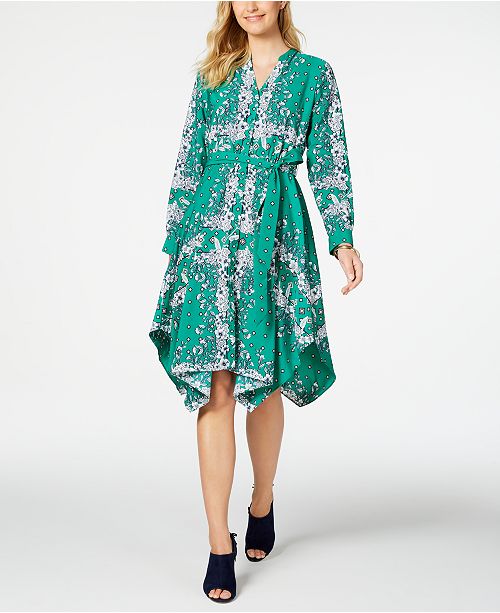 Charter Club Long Sleeve Handkerchief Dress Created For Macy S