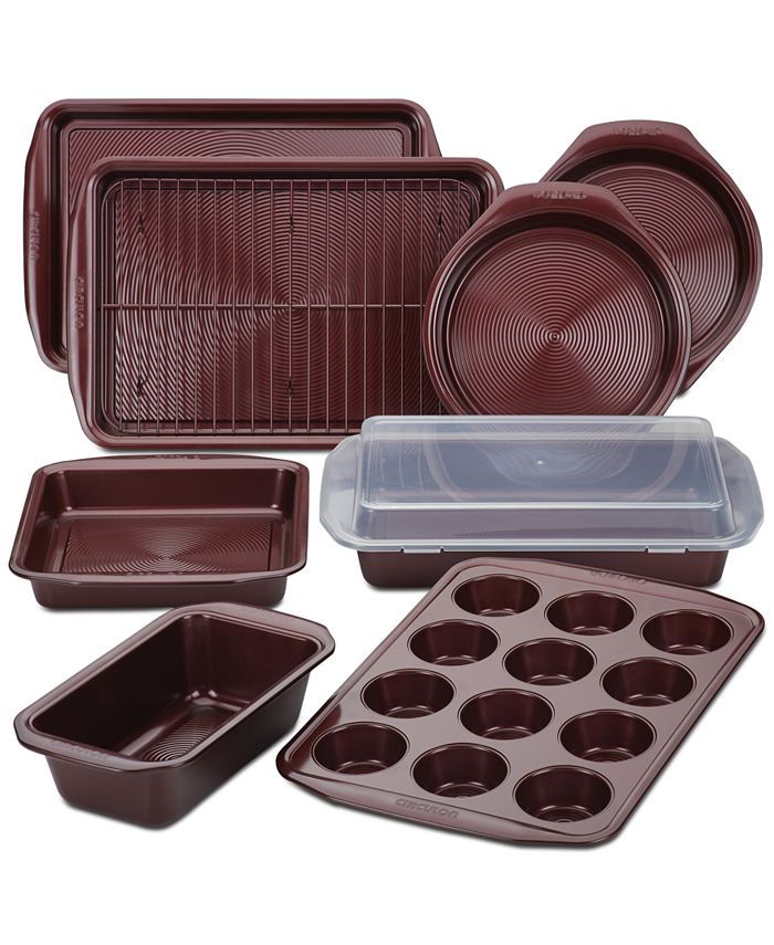 Circulon Nonstick Bakeware Set, Baking Sheet w/ Cooling Rack-2 Piece,  Merlot Red