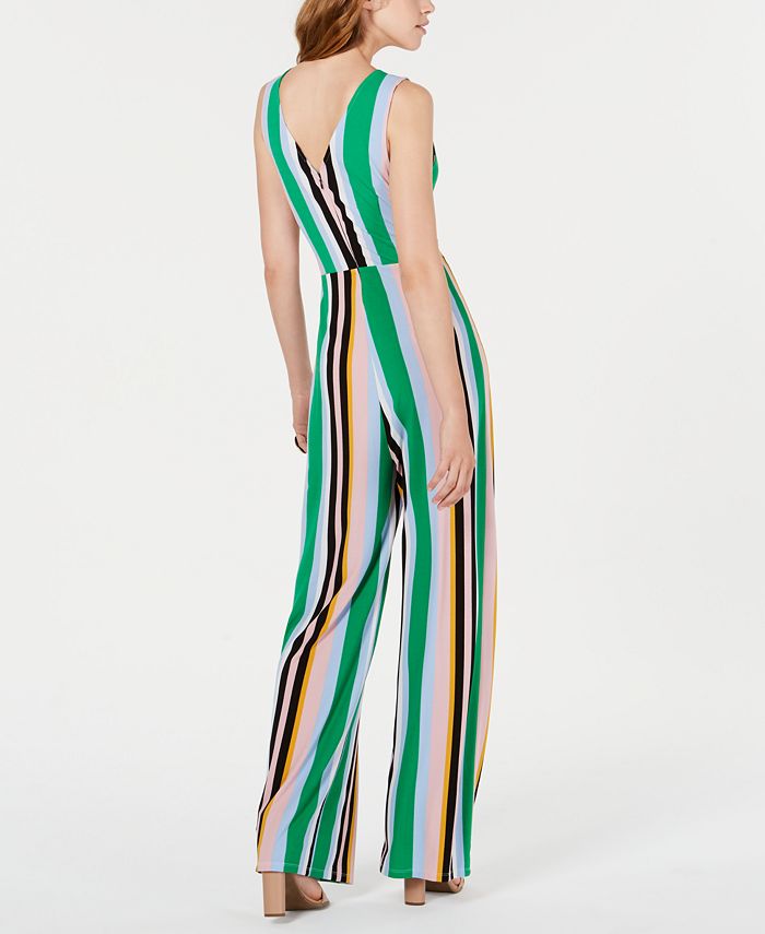 Bar III Striped Surplice-Neck Jumpsuit, Created for Macy's - Macy's