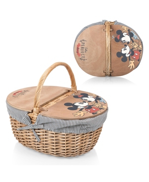 Picnic Time Country Basket - Mickey And Minnie In Navy White Stripes