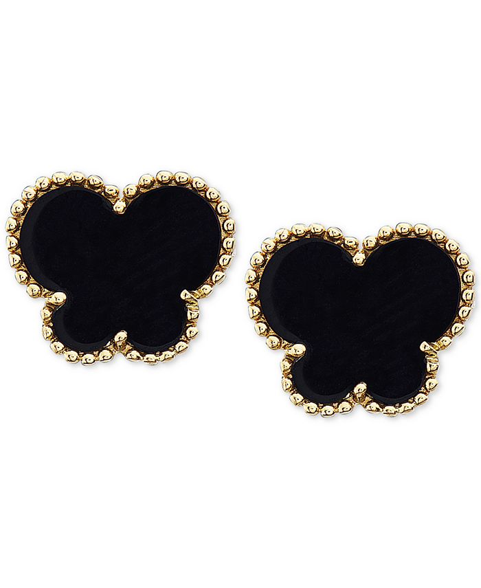 EFFY Collection EFFY Onyx 9 x 7 mm Butterfly Stud Earrings in