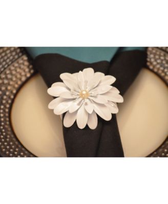 White Pearl Flower Napkin Ring