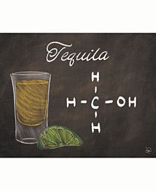 Tequila Shot on Chalkboard-Background Portrait Metal Wall Art Print