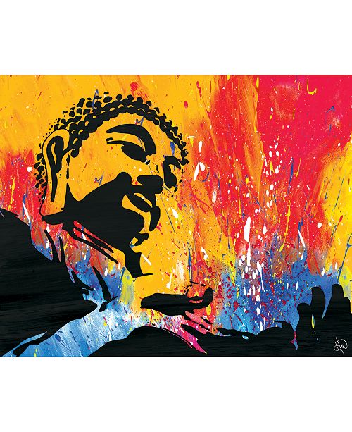 Creative Gallery Color Splash Buddha Abstract Portrait Metal Wall