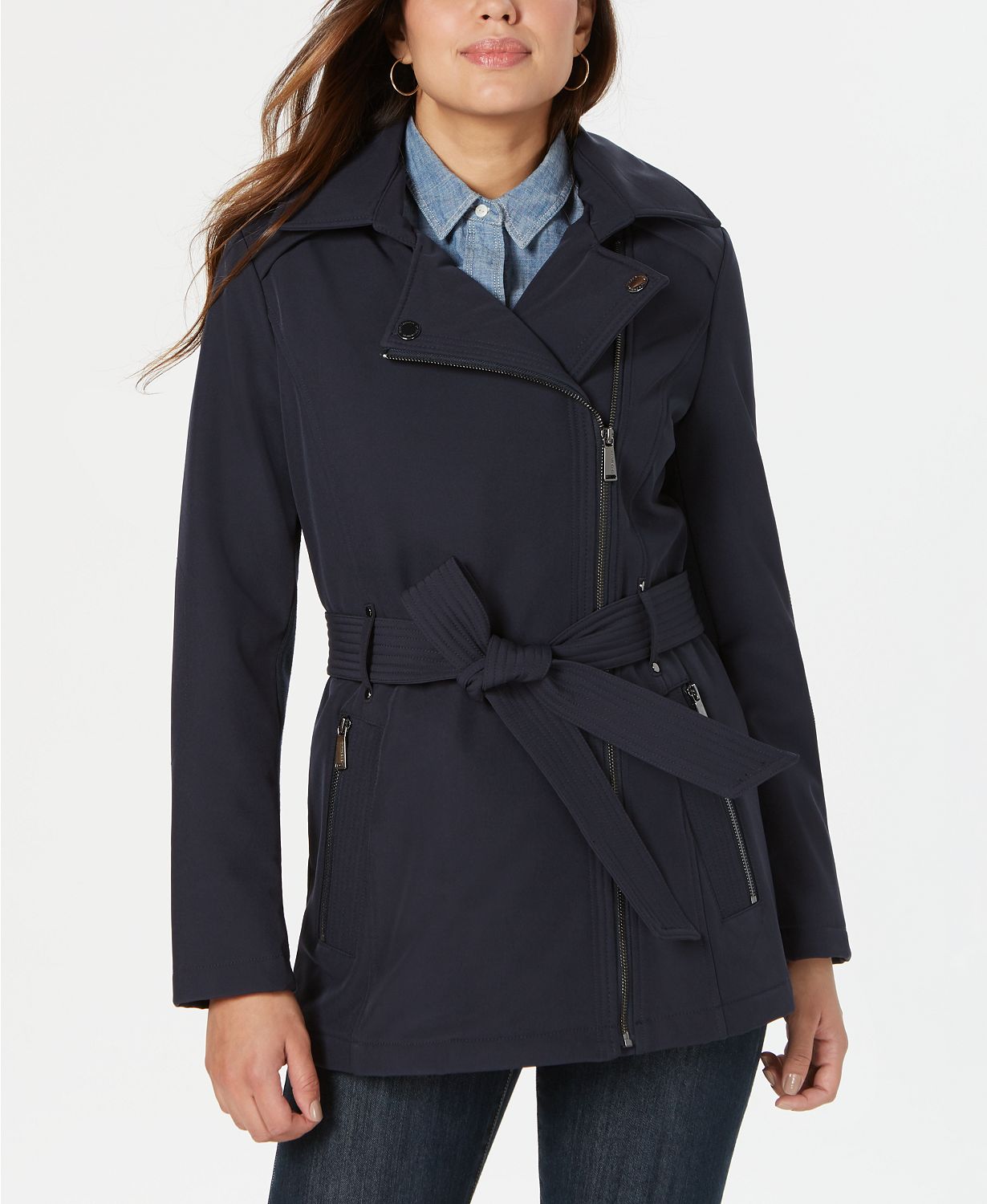 Asymmetrical Hooded Raincoat