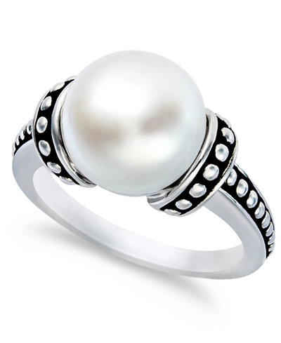 Honora Style Cultured Freshwater Pearl Pallini Ring in Sterling Silver (10-1/2mm)
