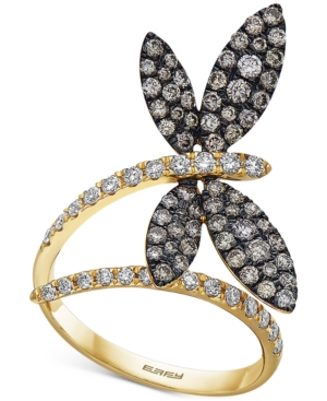 image of Effy Diamond Butterfly Statement Ring (1-1/8 ct. t.w.) in 14k Gold