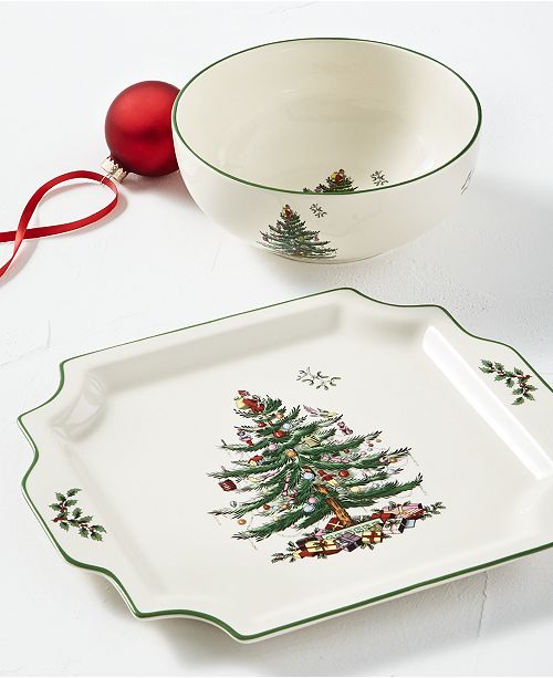 Spode Christmas Tree Bowl and Platter Set, Created for Macy's &amp; Reviews