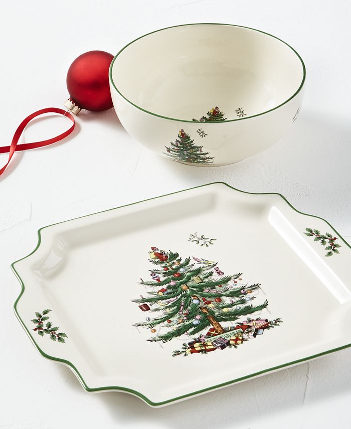 Spode Christmas Tree Bowl and Platter Set, Created for Macy's Macy's