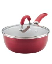 Rachael Ray Cucina 10pc Porcelain Enamel Nonstick Cookware Set Cranberry  Red : Target