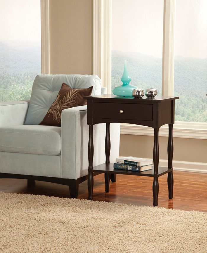 Alaterre Furniture Shaker Cottage End Table, Chocolate Macy's