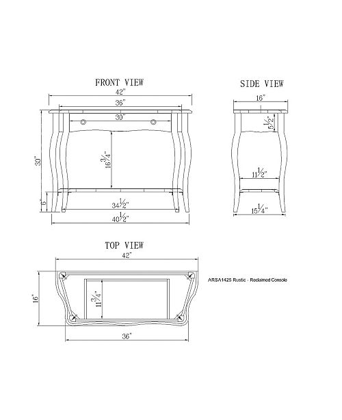 Alaterre Furniture Rustic Reclaimed Media/Console Table, Driftwood