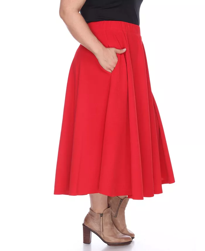 Plus Size Flared Midi Skirt - thumbnail 3