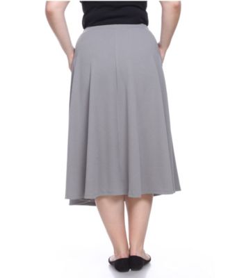 Plus Size Flared Midi Skirt