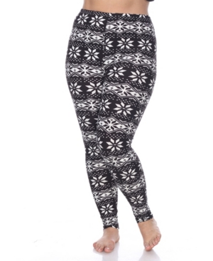 White Mark Plus Size Printed Leggings