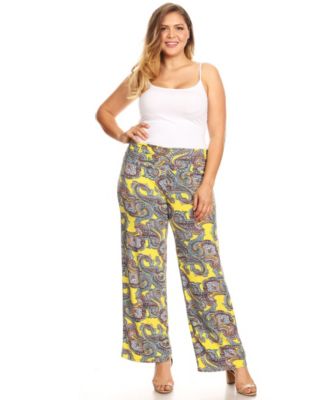 yellow plus size trousers