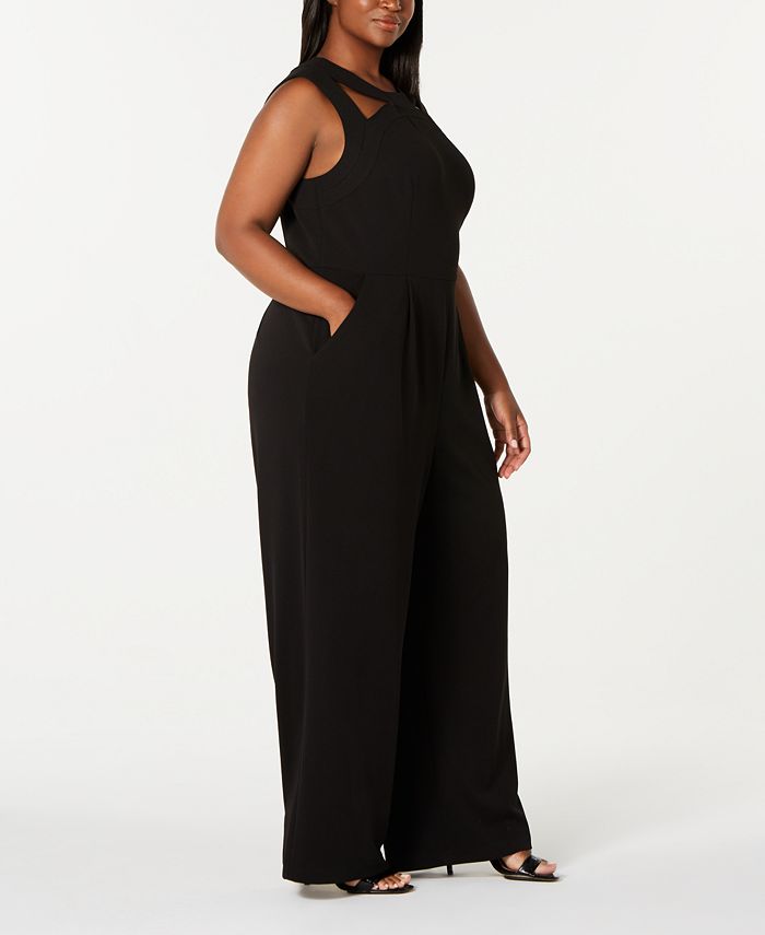 Calvin Klein Trendy Plus Size Cutout Jumpsuit & Reviews - Dresses ...