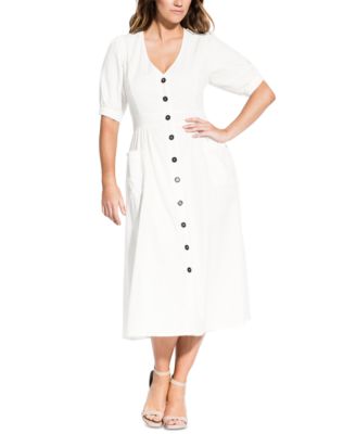 plus size button down midi dress