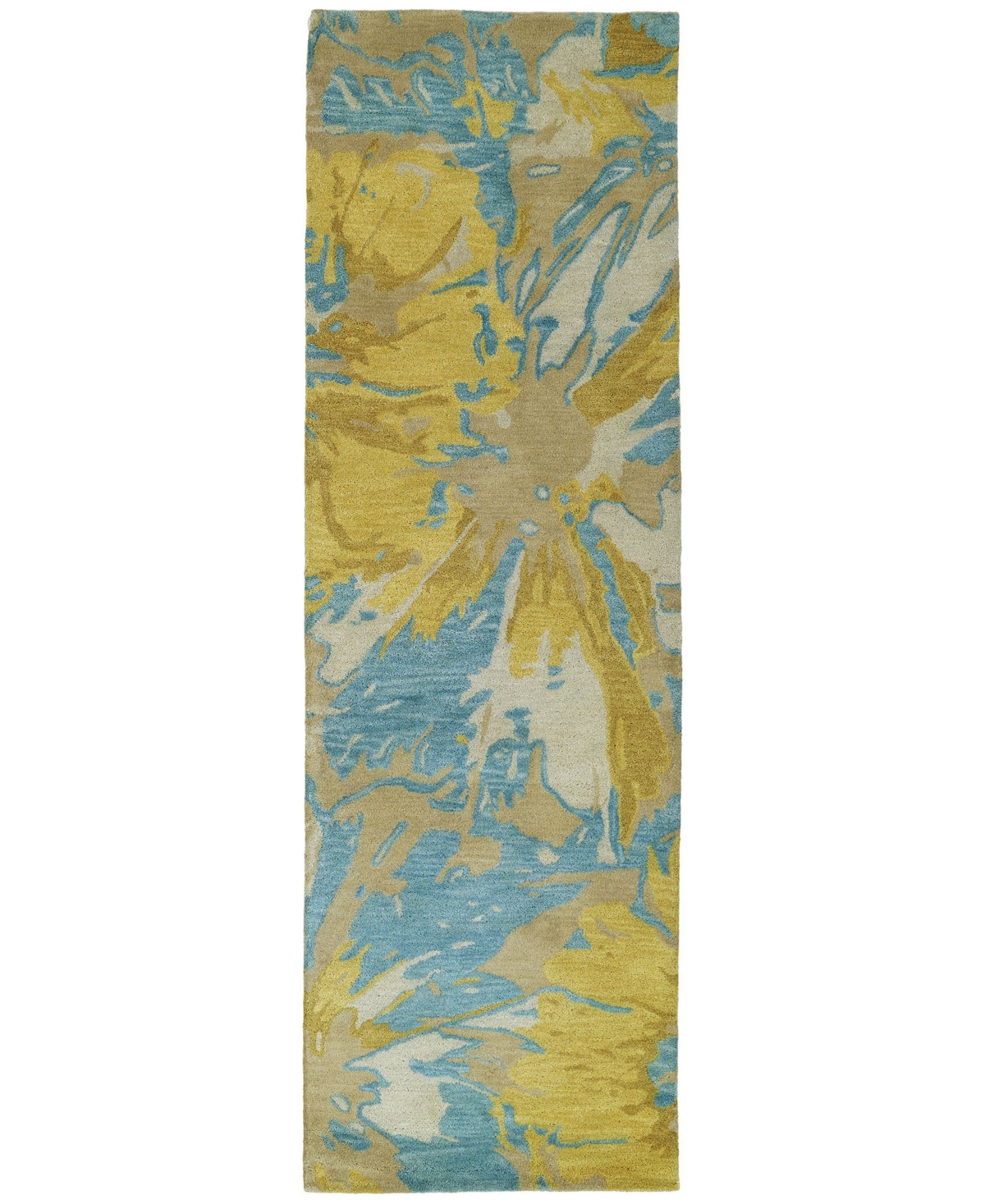 Kaleen Brushstrokes BRS06-05 Gold 2'6in x 8' Runner Rug - Gold