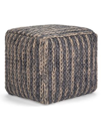 Simpli Home - Mullins Cube Pouf, Quick Ship