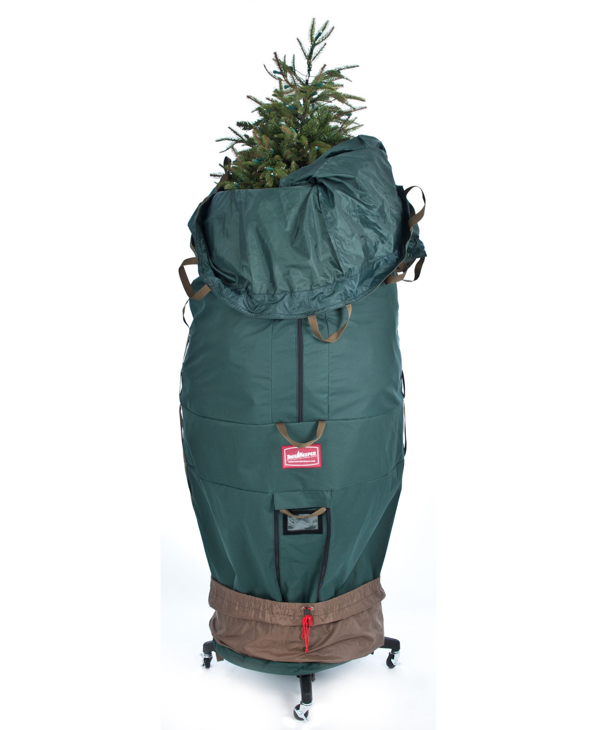 Large Girth Upright Christmas Tree Storage Bag with Wheels - Green