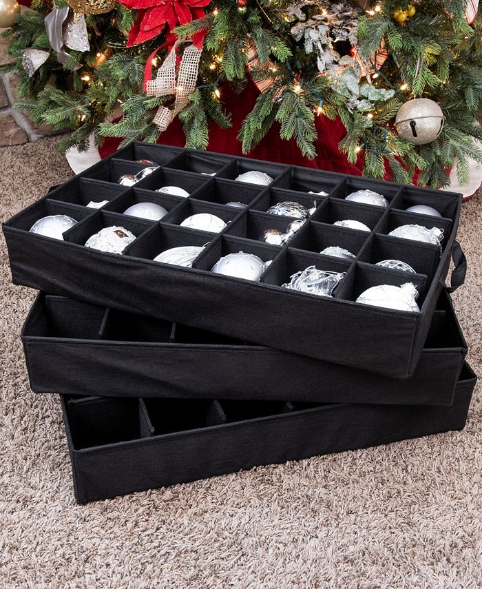 TreeKeeper 3 Tray Christmas Ornament Storage Box with Front Pocket Macy's