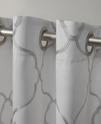 Belmont Embroidered Woven Blackout Grommet Top Curtain Panel Pair, 52" x 84"