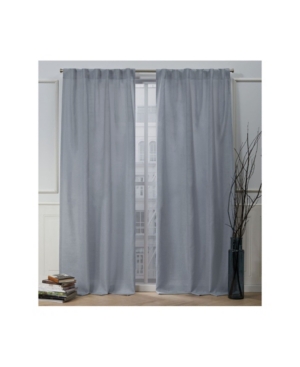 Exclusive Home Faux Linen Slub Textured Hidden Tab Top 54" X 84" Curtain Panel Pair In Blue